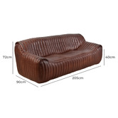 Chartwell Home Lucas 3 Seater Cowhide Leather Sofa