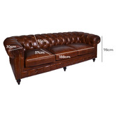 Chartwell Home Esama Chesterfield 4 Seater Leather Sofa