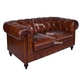 Chartwell Home Esama Chesterfield 2.5 Seater Leather Sofa