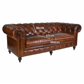 Chartwell Home Esama Chesterfield 3.5 Seater Leather Sofa