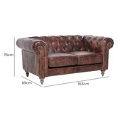Chartwell Home Hugo Chesterfield 2 Seater Leather Sofa