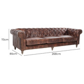 Chartwell Home Hugo Chesterfield 4 Seater Leather Sofa