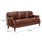 Chartwell Home Hastings 3 Seater Leather Sofa