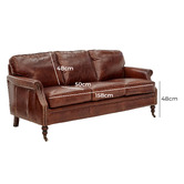 Chartwell Home Hastings 3 Seater Leather Sofa