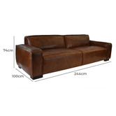 Chartwell Home Stevie 3.5 Seater Leather Sofa
