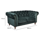 Chartwell Home Raguel 2 Seater Velvet Sofa