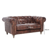 Chartwell Home Hugo Chesterfield 2 Seater Leather Sofa