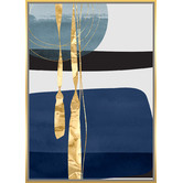 Maddison Lane Blue &amp; Gold Abstract Framed Canvas Wall Art