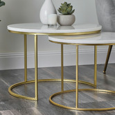 Maddison Lane 2 Piece Courtney Marble Nesting Coffee Table Set | Temple ...