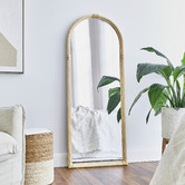 Maddison Lane Emmy Arched Rattan Floor Mirror
