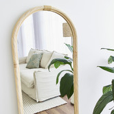 Maddison Lane Emmy Arched Rattan Floor Mirror