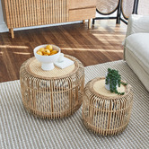 Maddison Lane 2 Piece Casper Bamboo &amp; Rattan Coffee Table Set