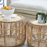 Maddison Lane 2 Piece Casper Bamboo &amp; Rattan Coffee Table Set