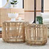 Maddison Lane 2 Piece Casper Bamboo &amp; Rattan Coffee Table Set