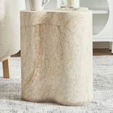 Maddison Lane Chase Travertine-Look Side Table