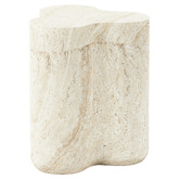 Maddison Lane Chase Travertine-Look Side Table