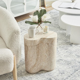 Maddison Lane Chase Travertine-Look Side Table