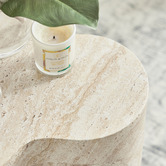 Maddison Lane Chase Travertine-Look Side Table