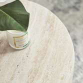 Maddison Lane Rosendal Travertine-Look Side Table