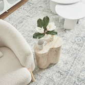 Maddison Lane Chase Travertine-Look Side Table