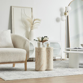 Maddison Lane Chase Travertine-Look Side Table