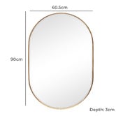 Maddison Lane 90cm Nova Oval Aluminium Wall Mirror