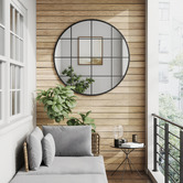 Maddison Lane Marika Round Iron Wall Mirror