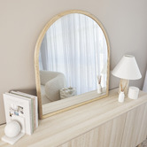 Maddison Lane Avisala Arched Oak Wood Wall Mirror