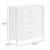 Maddison Lane White Amelie 3 Drawer Chest