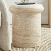 Maddison Lane Sophie Travertine-Look Side Table
