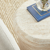 Maddison Lane Sophie Travertine-Look Side Table