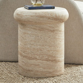 Maddison Lane Sophie Travertine-Look Side Table