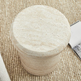 Maddison Lane Sophie Travertine-Look Side Table