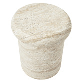 Maddison Lane Sophie Travertine-Look Side Table