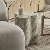 Maddison Lane Green Amaya Faux Marble Side Table