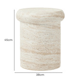 Maddison Lane Sophie Travertine-Look Side Table