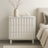 Maddison Lane White Thalia 3 Drawer Bedside Table