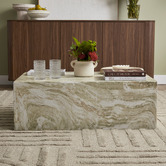 Maddison Lane Mara Rectangular Marble-Look Coffee Table