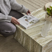 Maddison Lane Mara Rectangular Marble-Look Coffee Table