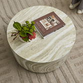 Maddison Lane Mara Round Marble-Look Coffee Table