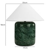 Maddison Lane Callie Emerald Linen &amp; Marble Table Lamp