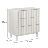 Maddison Lane White Thalia 3 Drawer Bedside Table