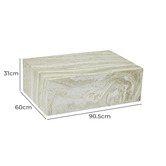 Maddison Lane Mara Rectangular Marble-Look Coffee Table