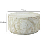Maddison Lane Mara Round Marble-Look Coffee Table