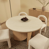 Maddison Lane Dania Travertine-Look Dining Table