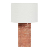 Maddison Lane Bonnie Terracotta Linen &amp; Marble Table Lamp