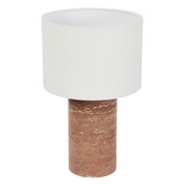 Maddison Lane Bonnie Terracotta Linen &amp; Marble Table Lamp