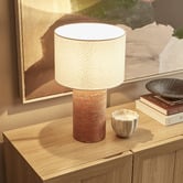 Maddison Lane Bonnie Terracotta Linen &amp; Marble Table Lamp