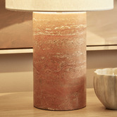 Maddison Lane Bonnie Terracotta Linen &amp; Marble Table Lamp