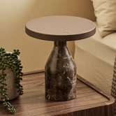 Maddison Lane Naomi Cocoa Iron &amp; Marble LED Touch Table Lamp